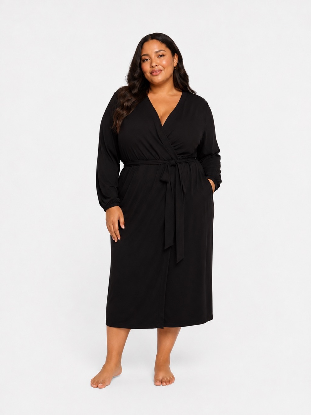 Lane Bryant Black Long Sleeve Wrap Dress size 22/24 new with tags